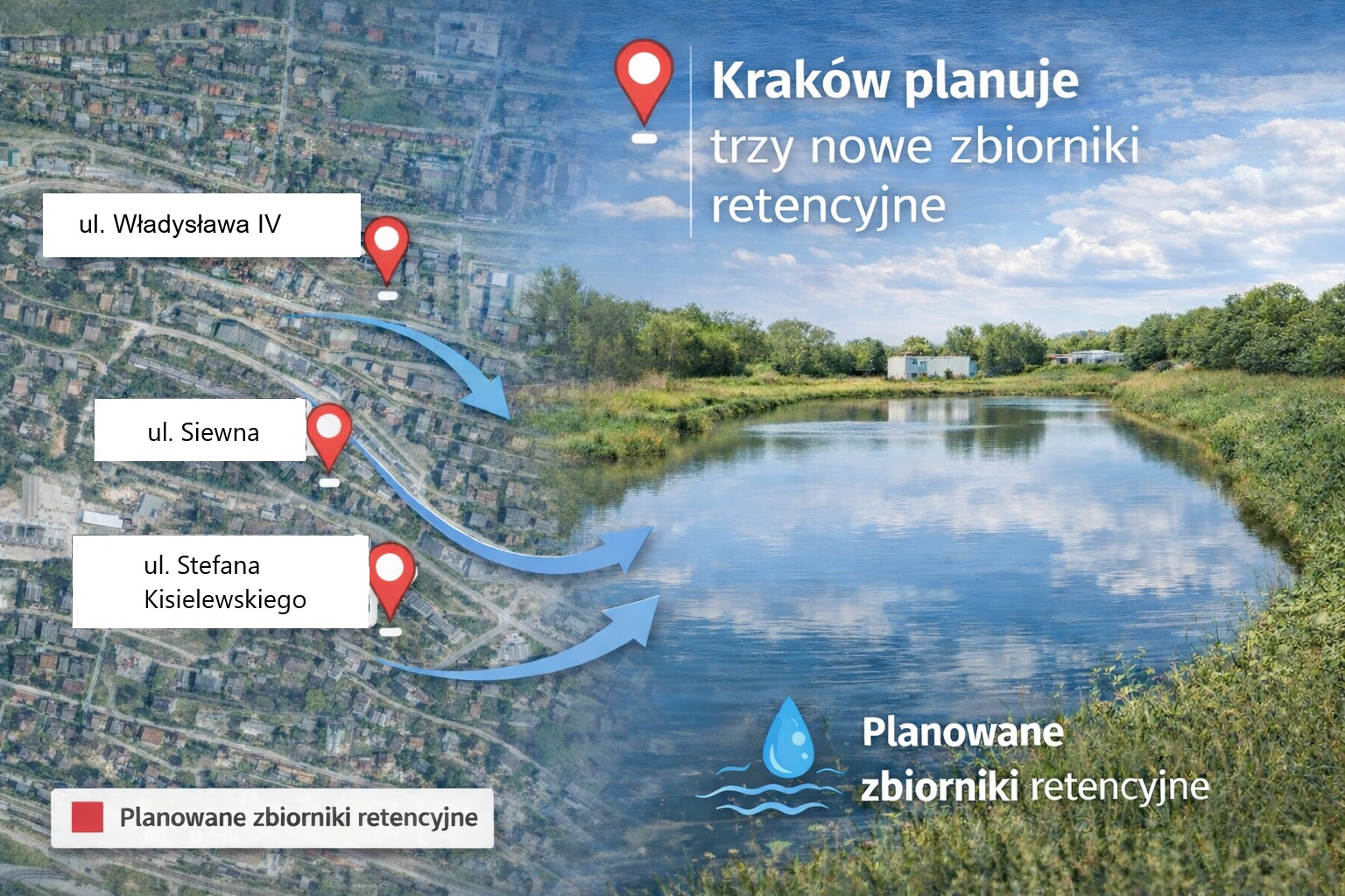 Kraków planuje trzy nowe zbiorniki retencyjne. Rusza procedura wyboru projektantów.